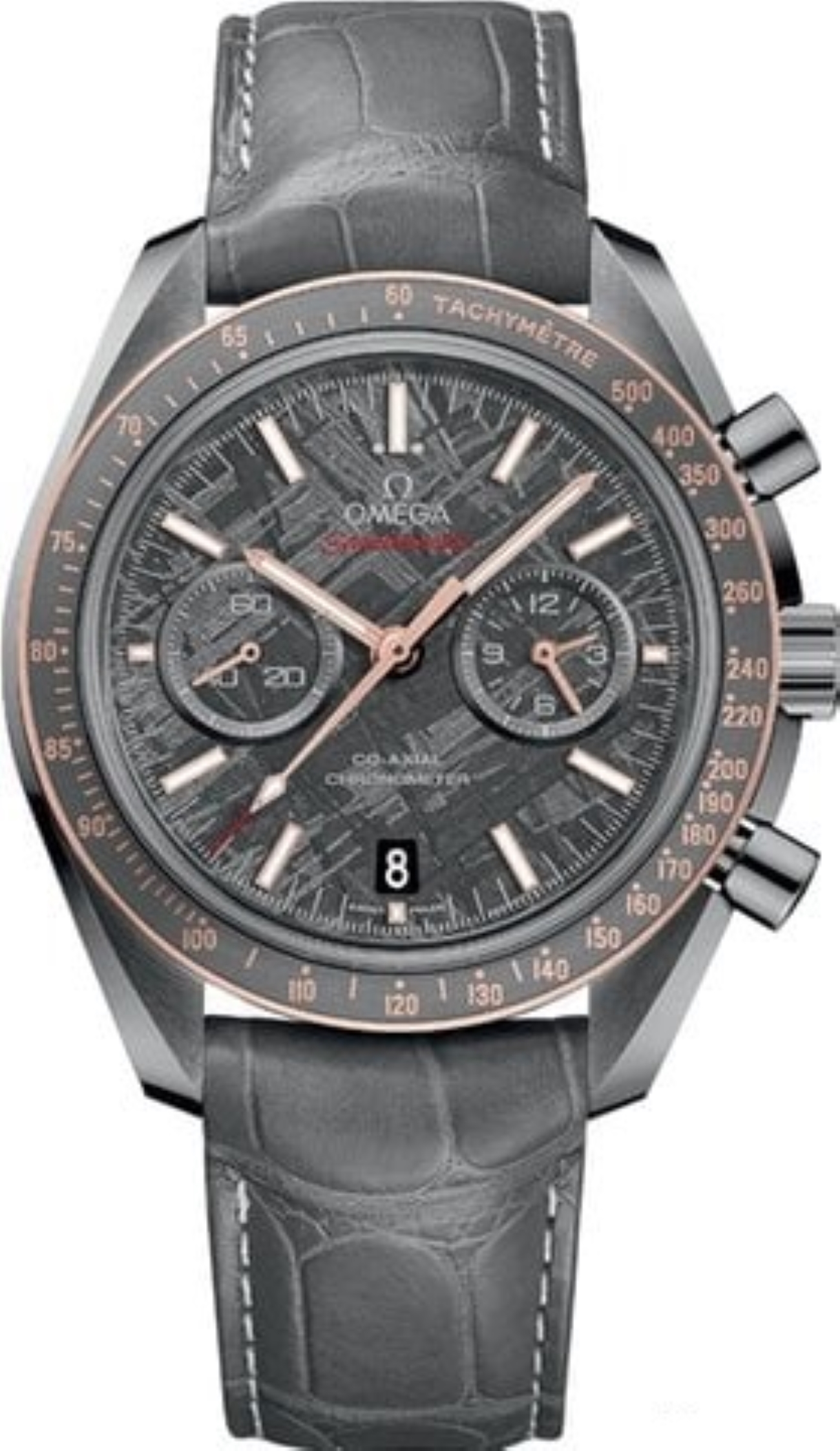 OMEGA SPEEDMASTER DARK SIDE OF THE MOON CO-AXIAL CHRONOMETER CHRONOGRAPH 44.25MM, METEORITE, GREY CERAMIC ON LEATHER STRAP, REF: 311.63.44.51.99.001