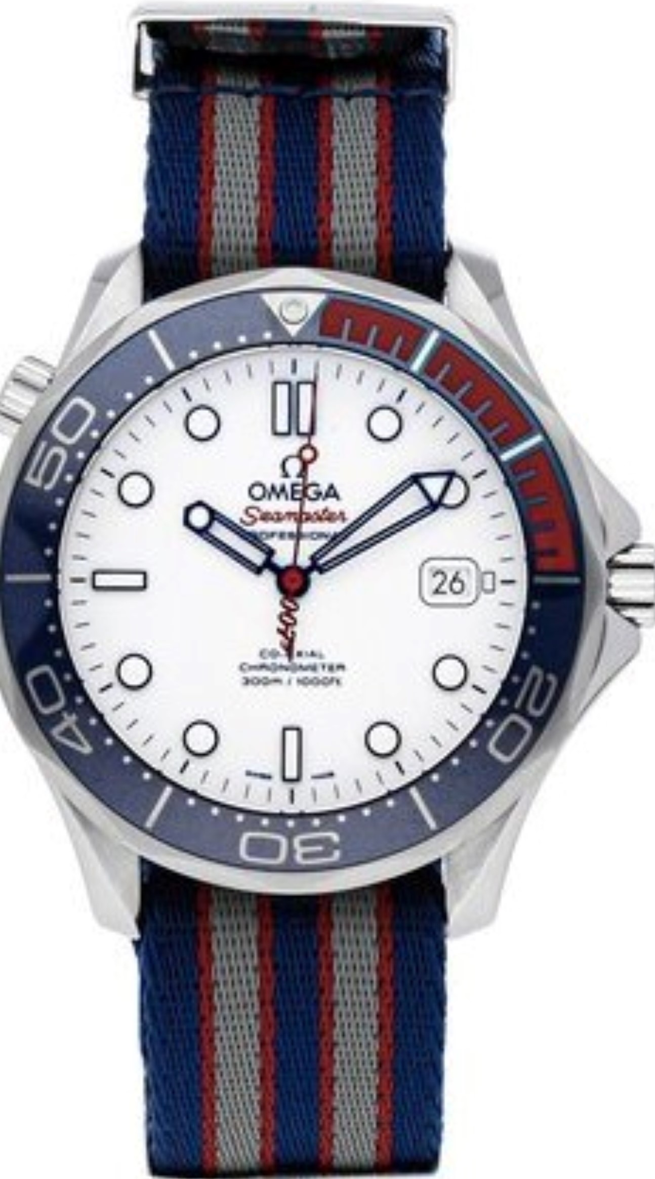 OMEGA SEAMASTER DIVER 300M CO-AXIAL CHRONOMETER 41MM, COMMANDER'S WATCH "007", STEEL ON NATO STRAP, REF: 212.32.41.20.04.001