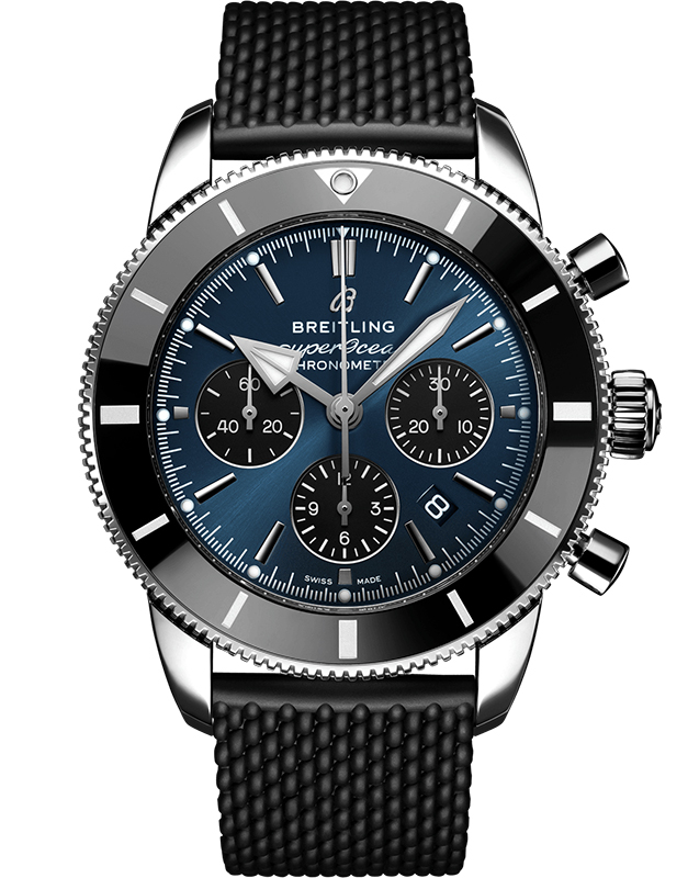 BREITLING SUPEROCEAN HERITAGE II CRONOGRAPH 44MM BLUE DIAL REF: AB0162121C1S1