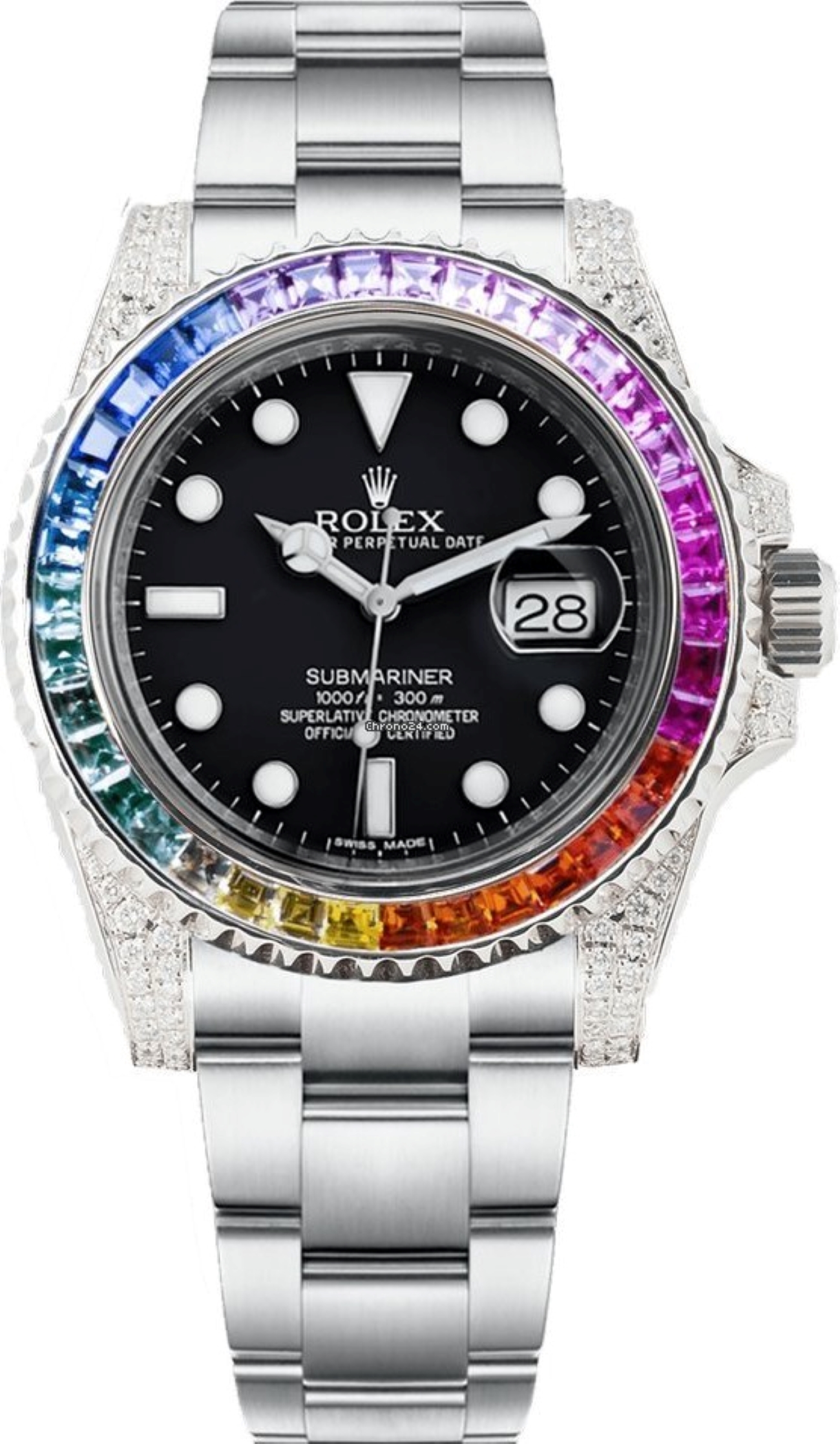 ROLEX SUBMARINER DATE RAINBOW STEEL 