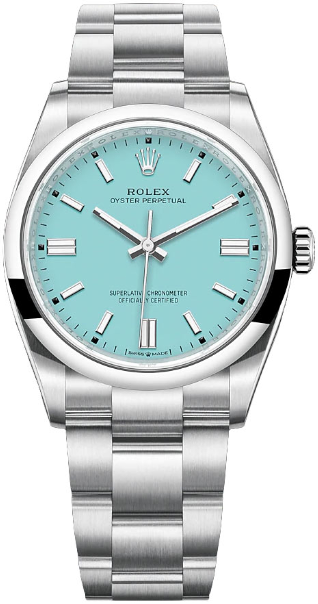 ROLEX OYSTER PERPETUAL TIFANNY BLUE DIAL 36MM REF: 126000