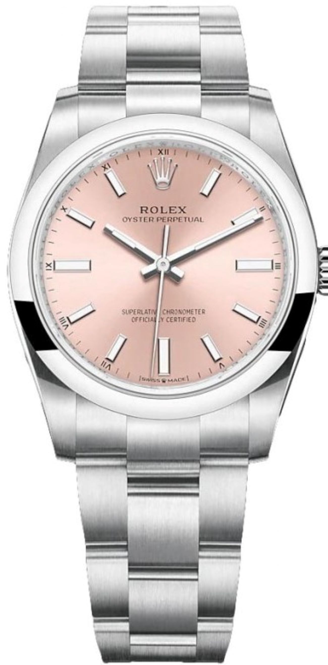 ROLEX OYSTER PERPETUAL PINK DIAL 34MM REF: 124200