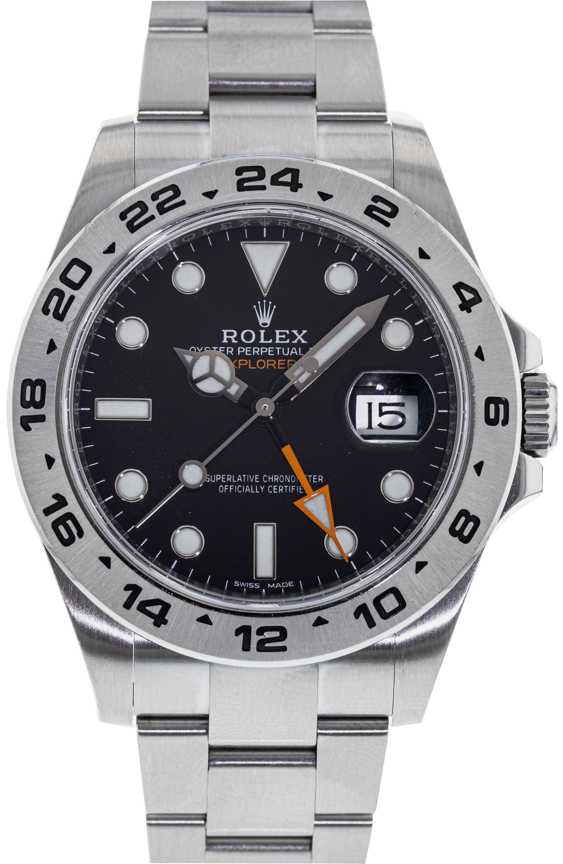 ROLEX EXPLORER II GMT DATE BLACK ORANGE 42MM REF: 216570