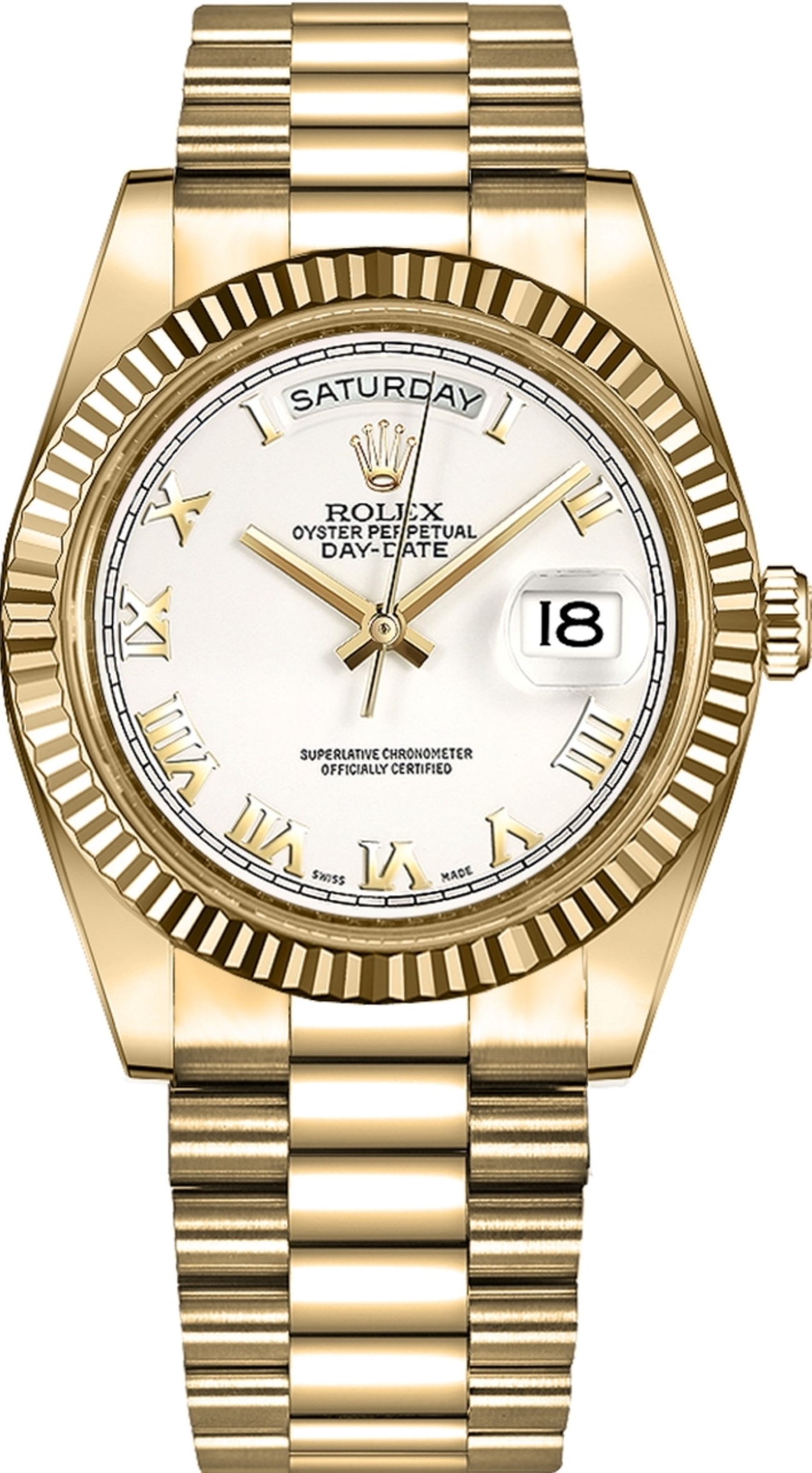 ROLEX DAY-DATE II YELLOW GOLD WHITE GOLD 41MM REF: 218238