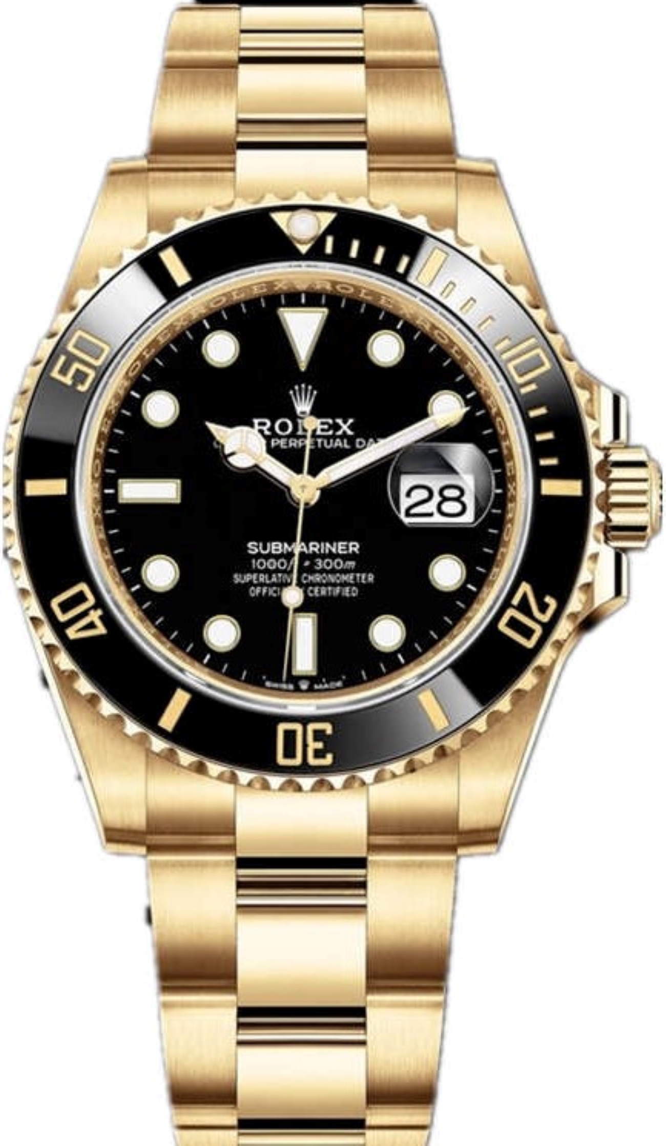 ROLEX SUBMARINER DATE YELLOW GOLD BLACK DIAL 41MM REF: 126618LB