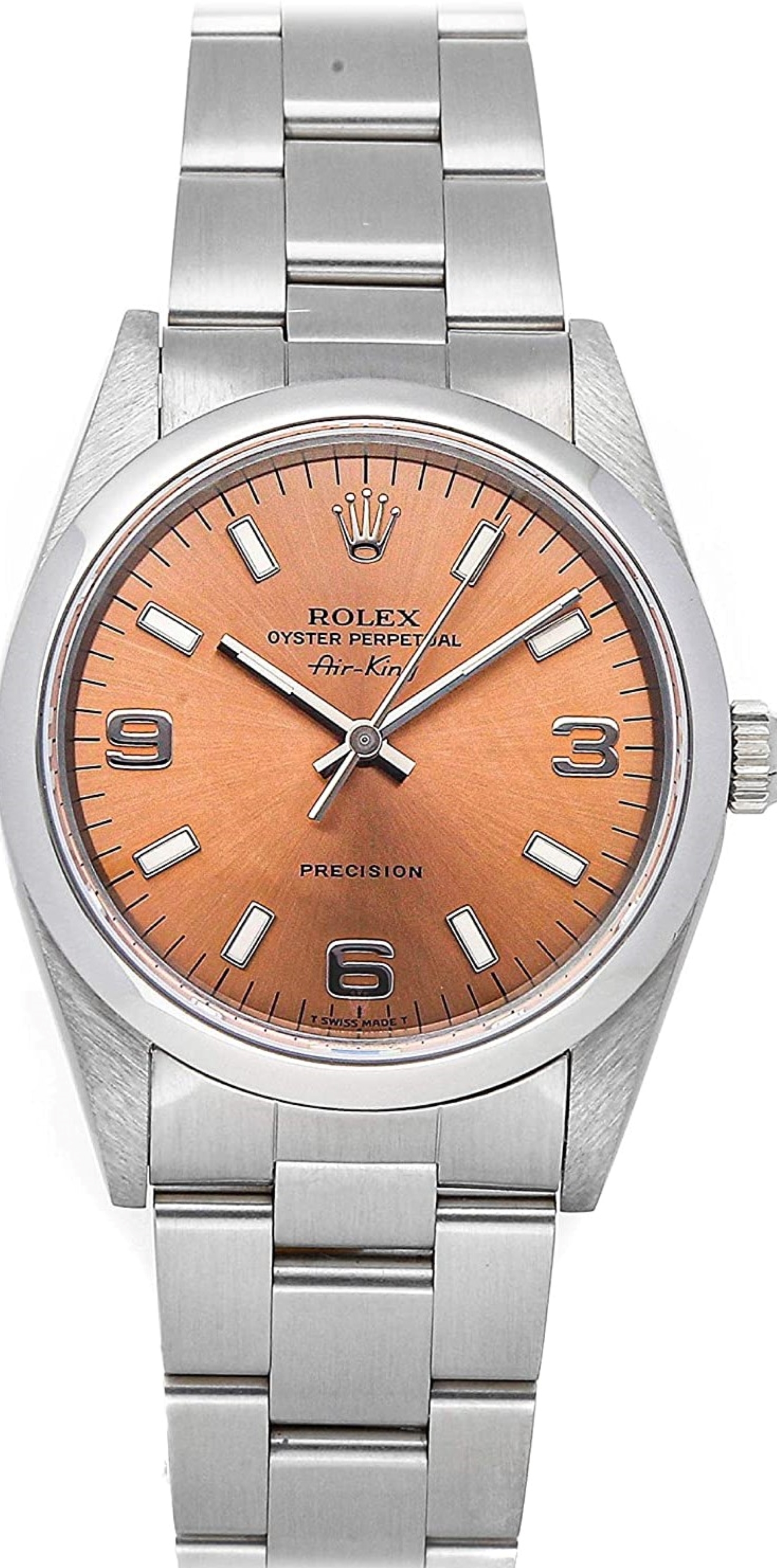 ROLEX AIR KING 34MM SALMON DIAL AUTOMATIC REF: 14000