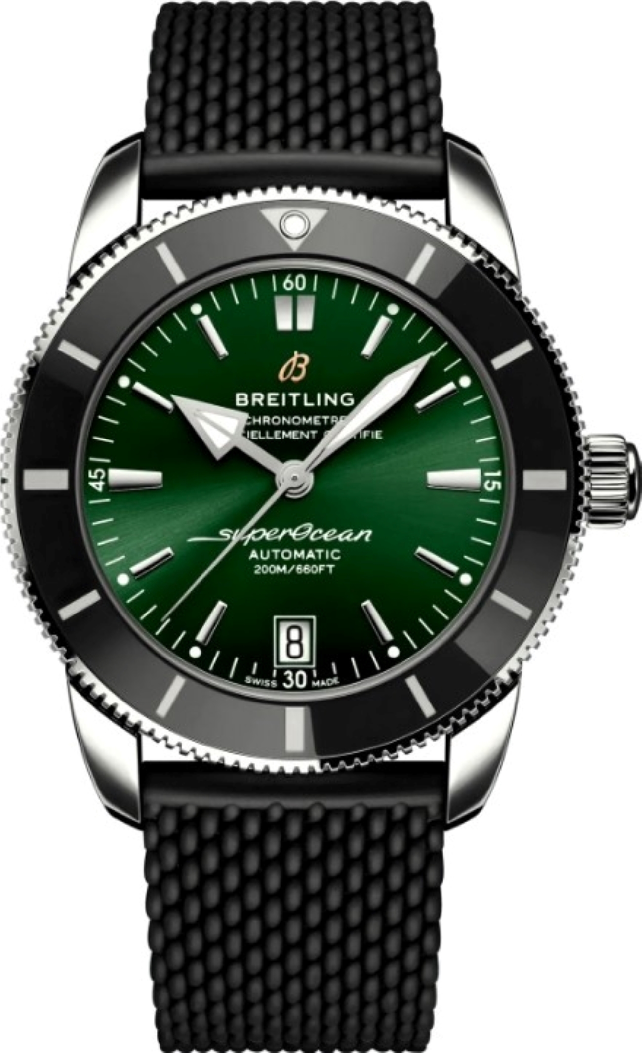 BREITLING SUPEROCEAN HERITAGE 42MM GREEN DIAL REF: AB2010121L1S1