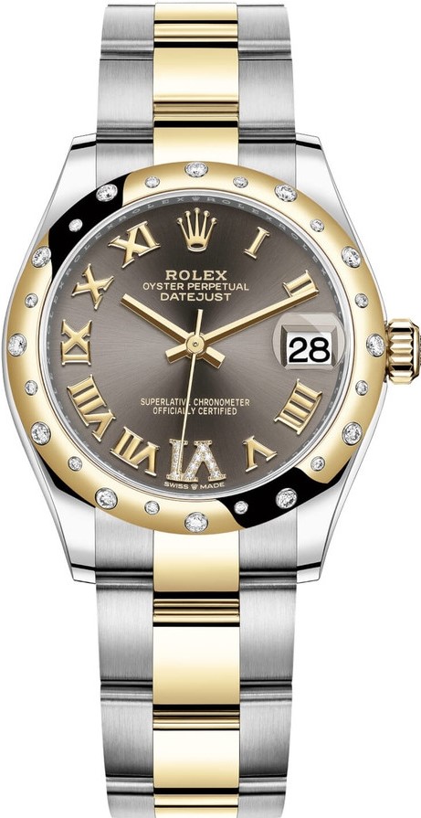 ROLEX DATEJUST 31 YELLOW GOLD&STEEL BROWN DIAL JUBILEE AUTOMATIC REF: 278273RBR