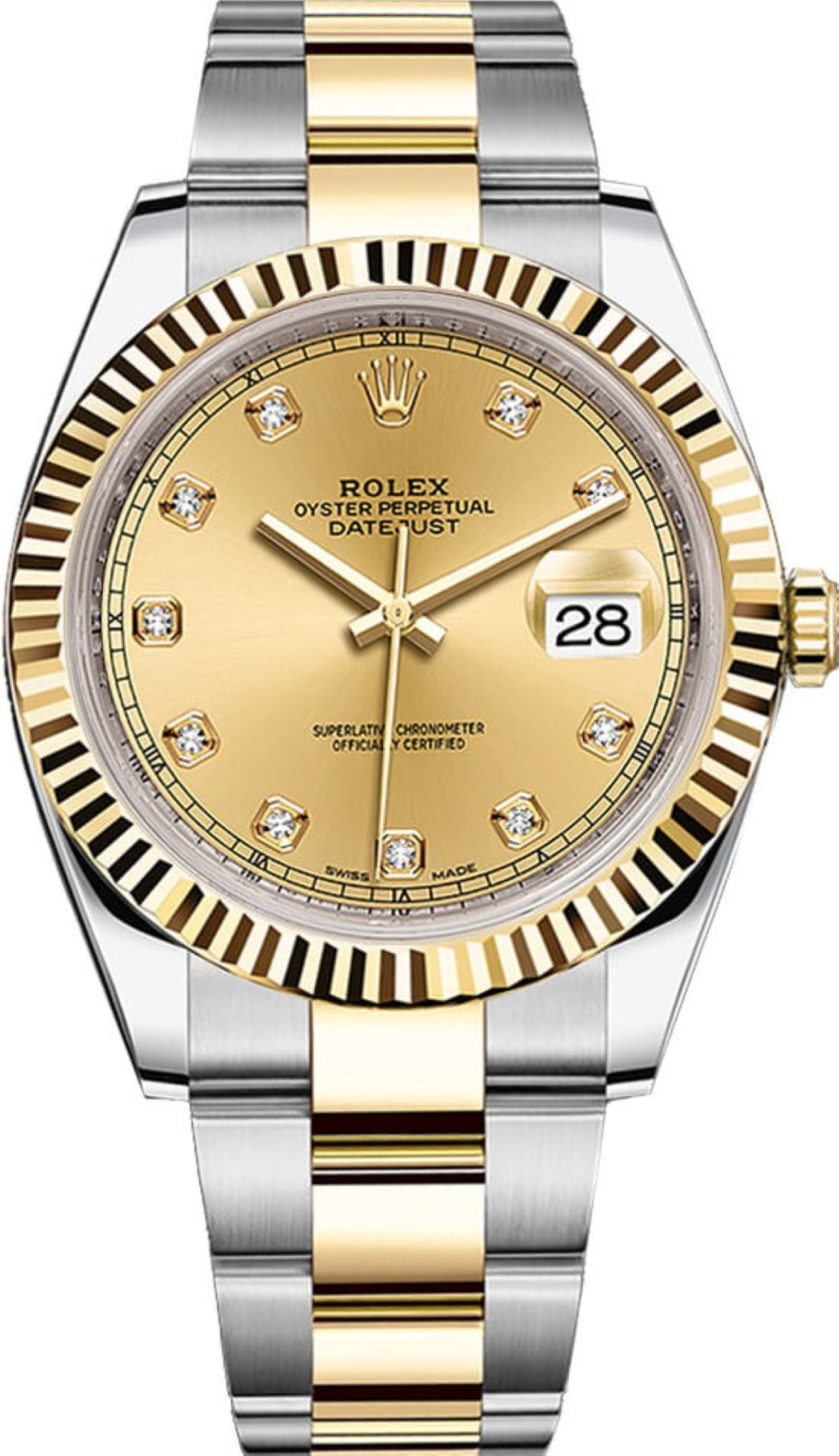 ROLEX DATEJUST 41 YELLOW GOLD&STEEL CHAMPAGNE DIAL OYSTER REF: 126333