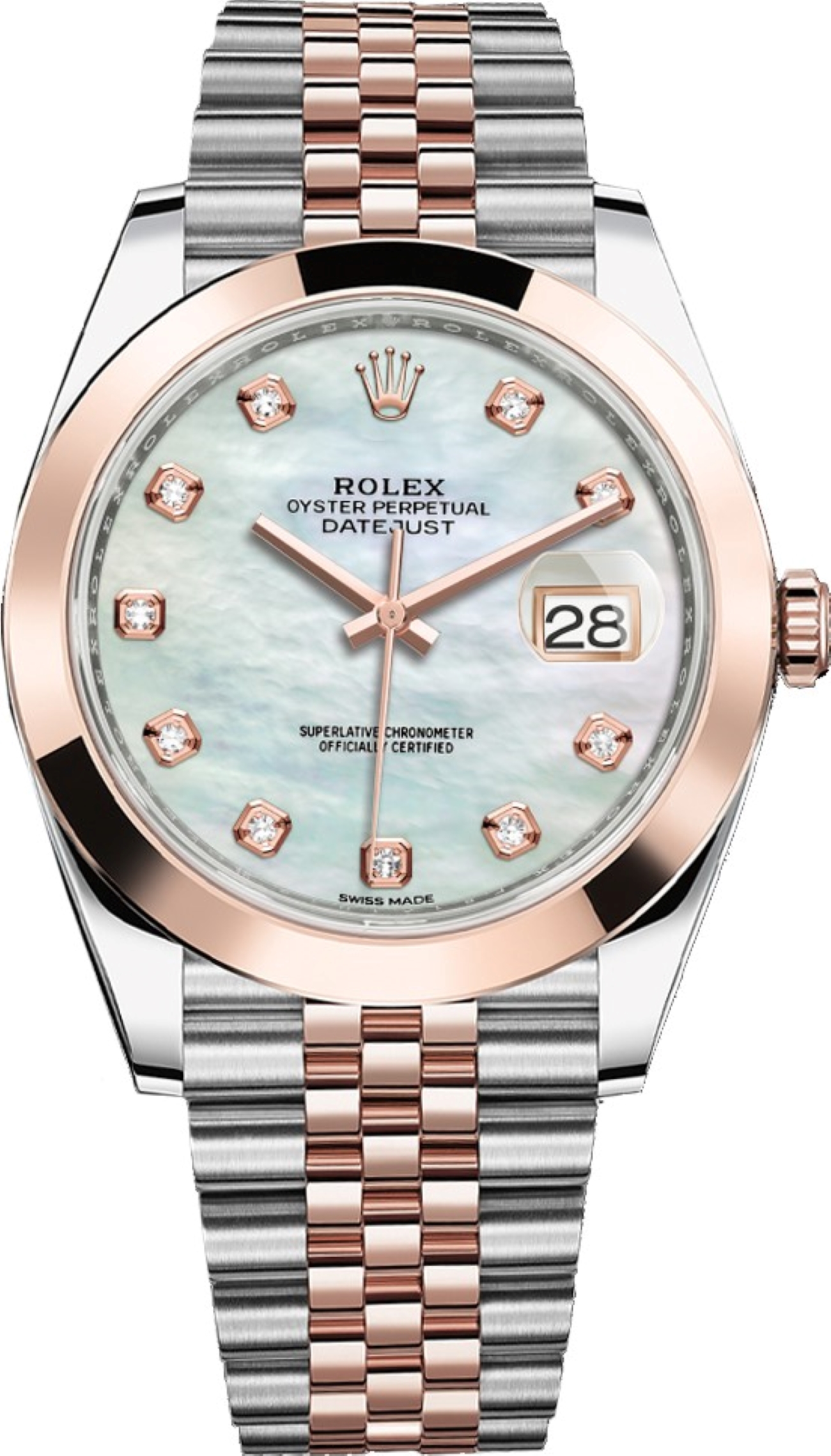 ROLEX DATEJUST 41 ROSE GOLD&STEEL MOP DIAL JUBILEE AUTOMATIC REF: 126333