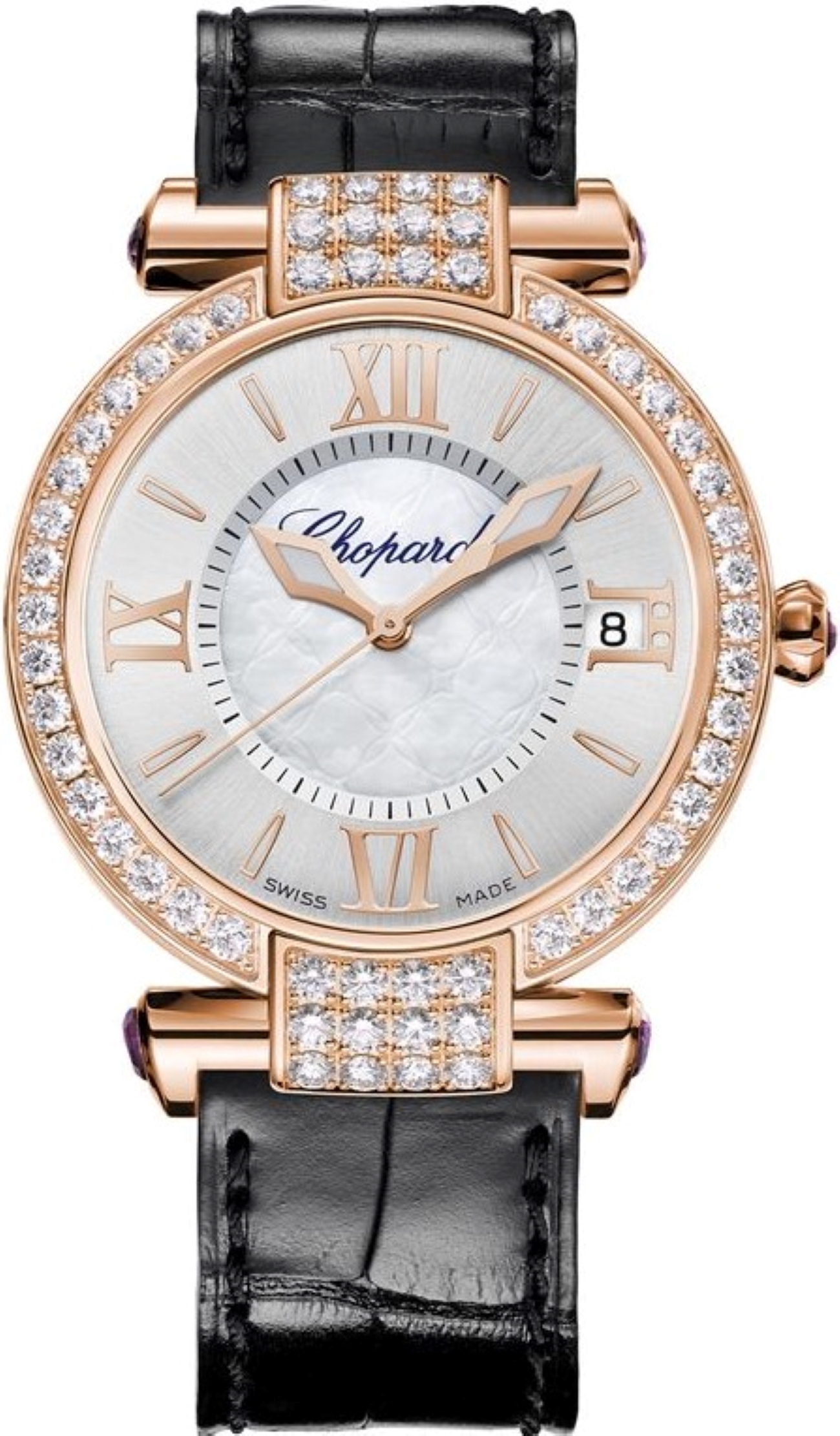 CHOPARD IMPERIALE 36MM ROSE GOLD SILVER DIAL AUTOMATIC REF: 384822-5002