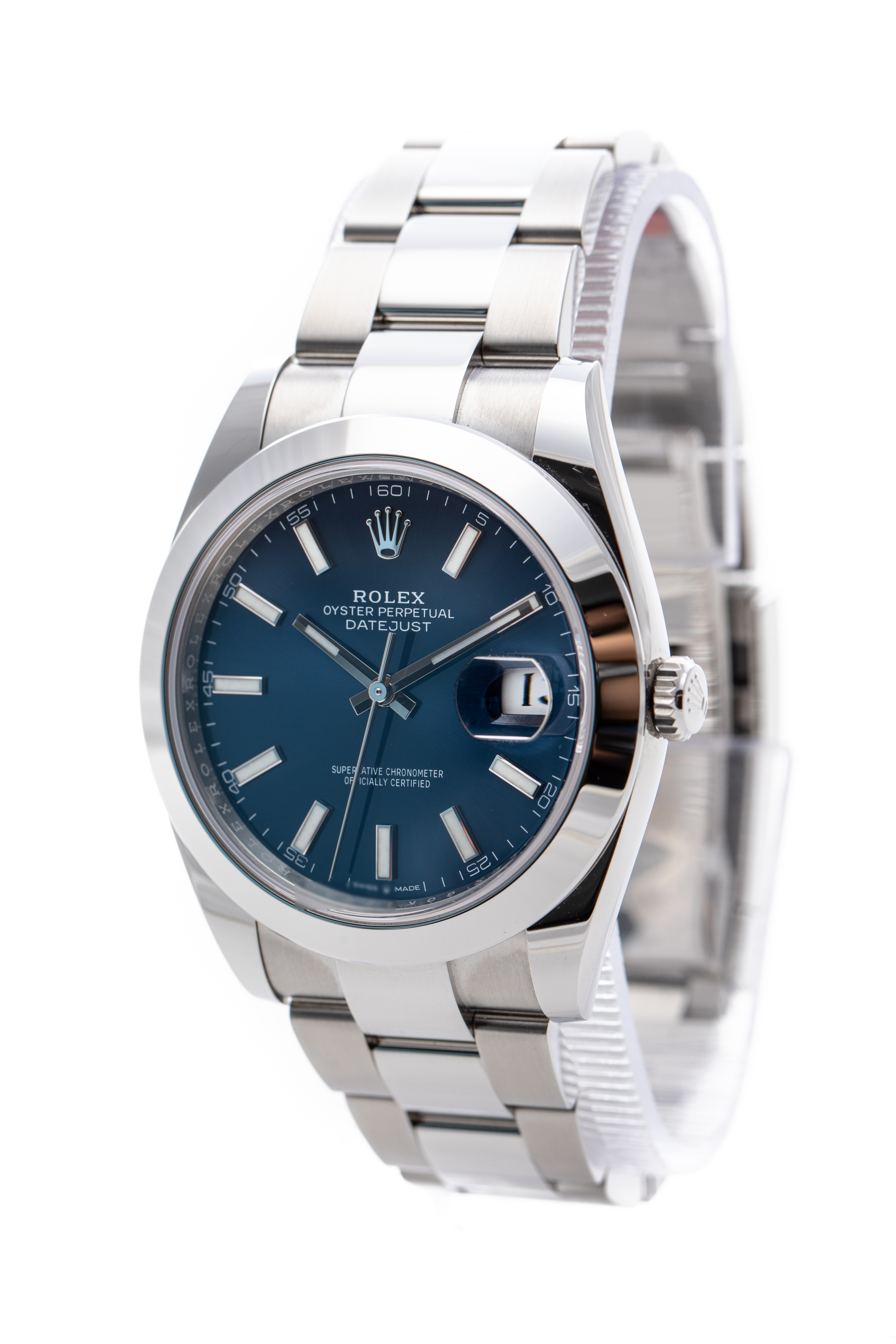 ROLEX DATEJUST 41 STAINLESS STEEL BLUE DIAL FULL BOX&PAPERS 2022 REF: 126300