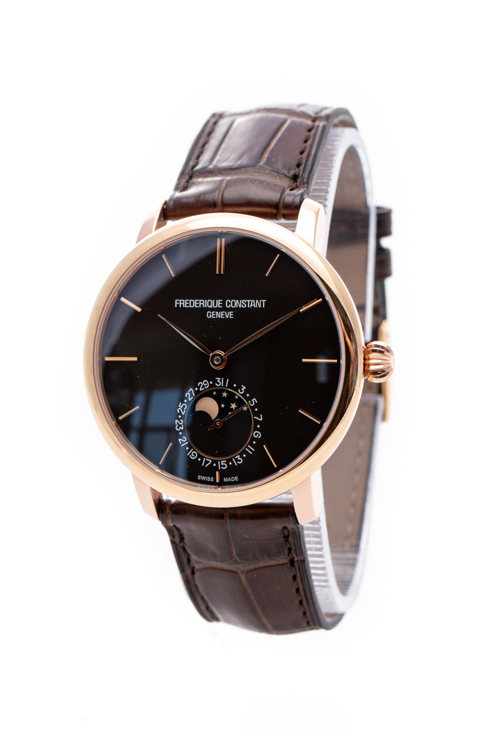 FREDERIQUE CONSTANT SLIMLINE 42MM MOONPHASE ROSE GOLD PLATED REF: FC-705X4S4/5/6