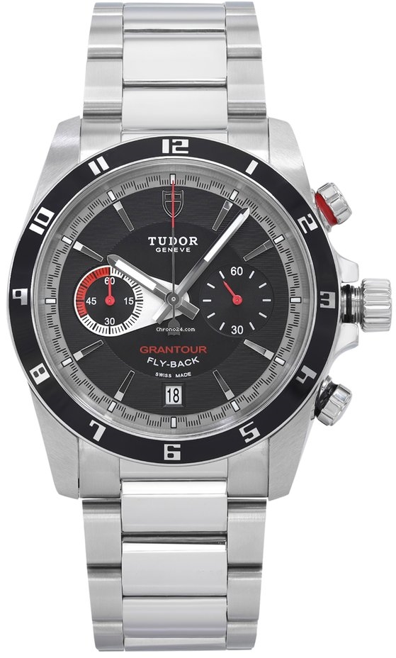 TUDOR GRANTOUR FLYBACK 42MM STAINLESS STEEL BLACK DIAL AUTOMATIC REF: 20550N-95730BLK